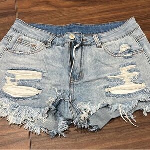 Distressed Denim Shorts